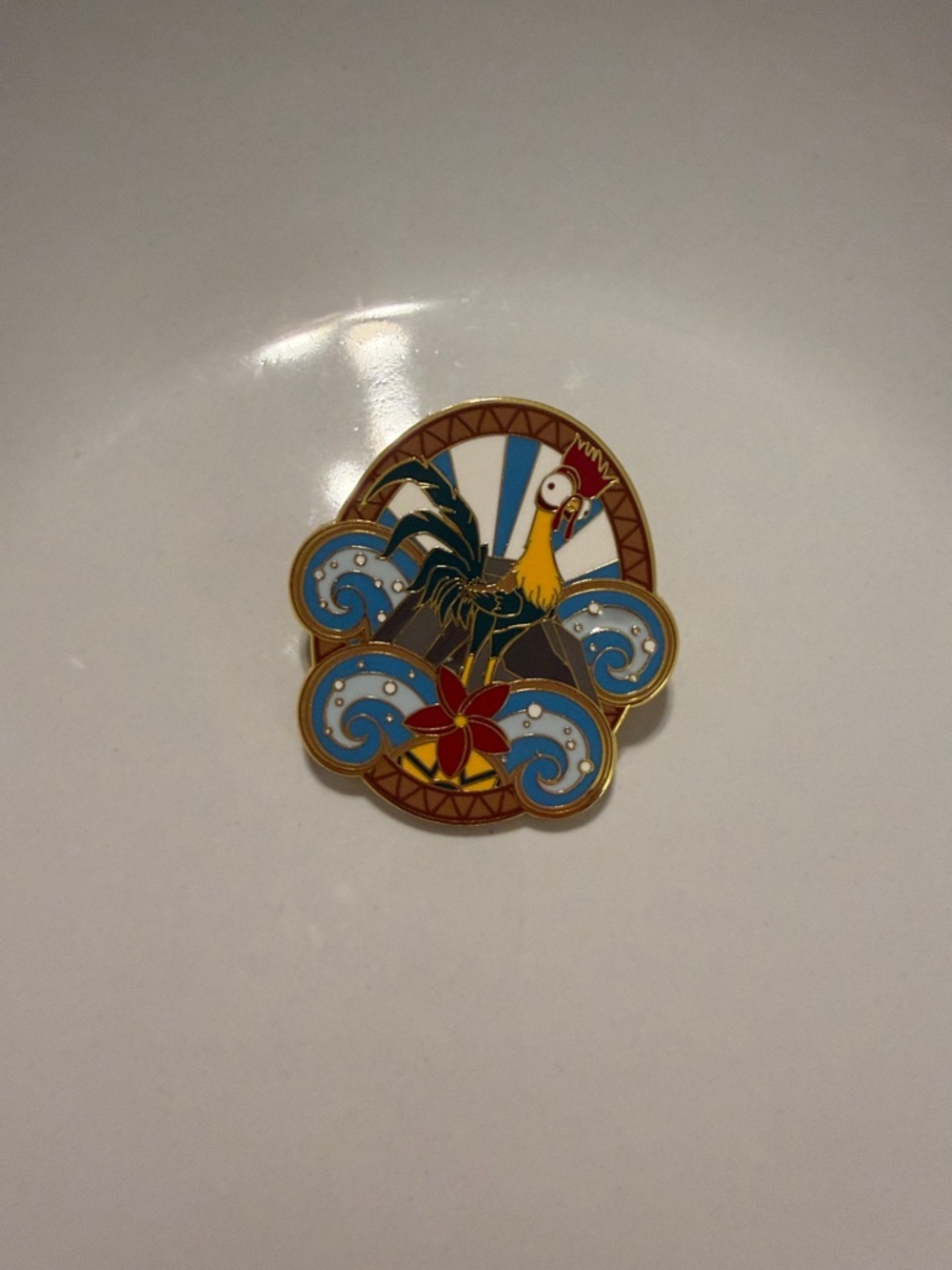 Disney Moana Glitter Portrait Blind Box Pin featuring the character Hei Hei